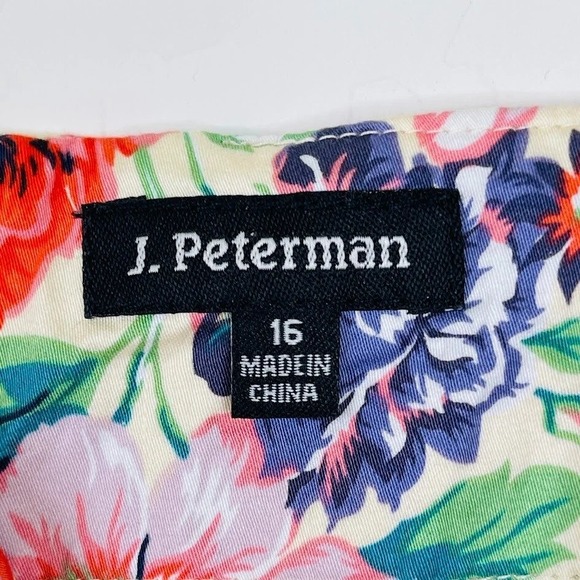 J Peterman Floral Print Feminine Tank Sundress Cotton Coquette Boho Pink Size 16 - Picture 9 of 11